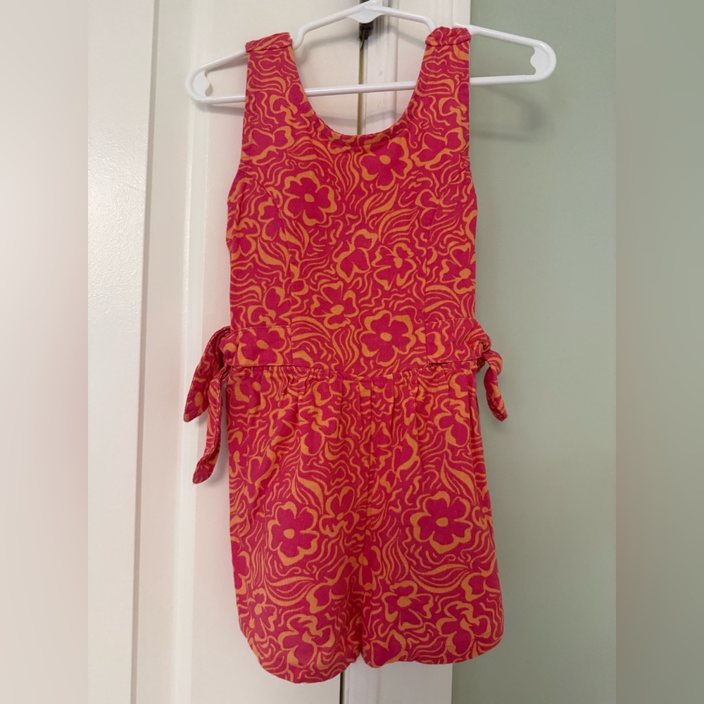Vince Camuto Pink and Orange Floral Kids Romper